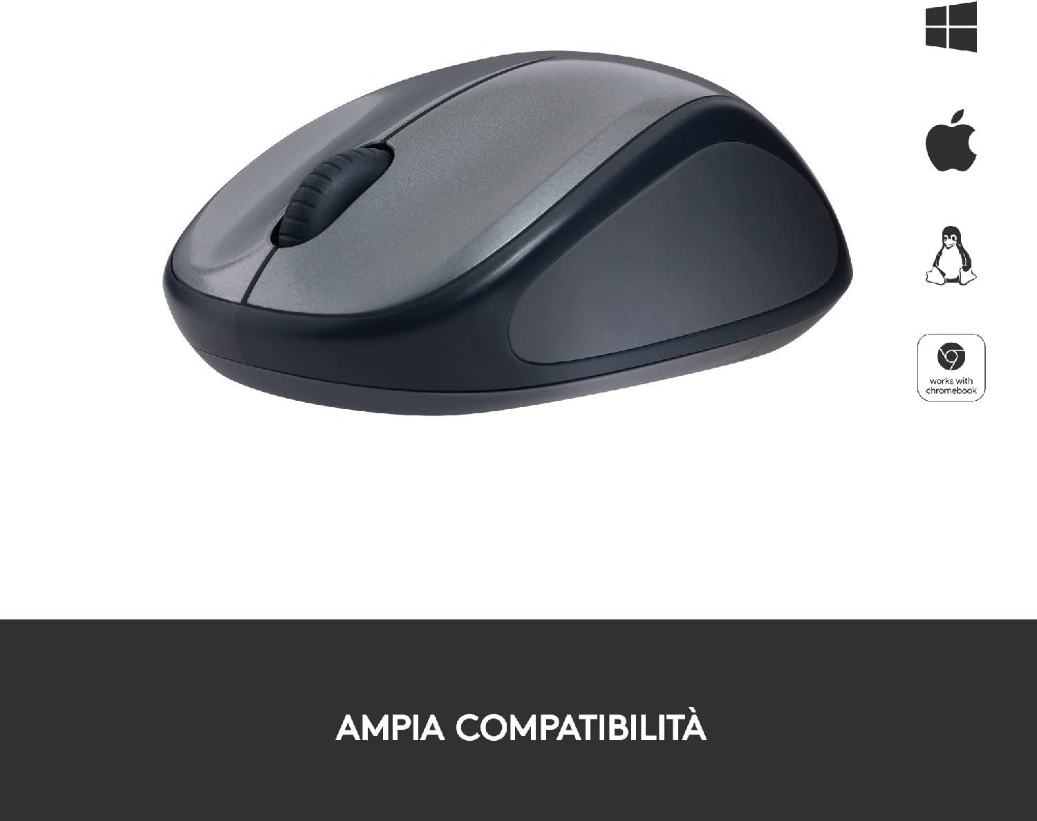 Logitech 910002201 Mouse Wifi Wer M235 Nano Reciver Grigio