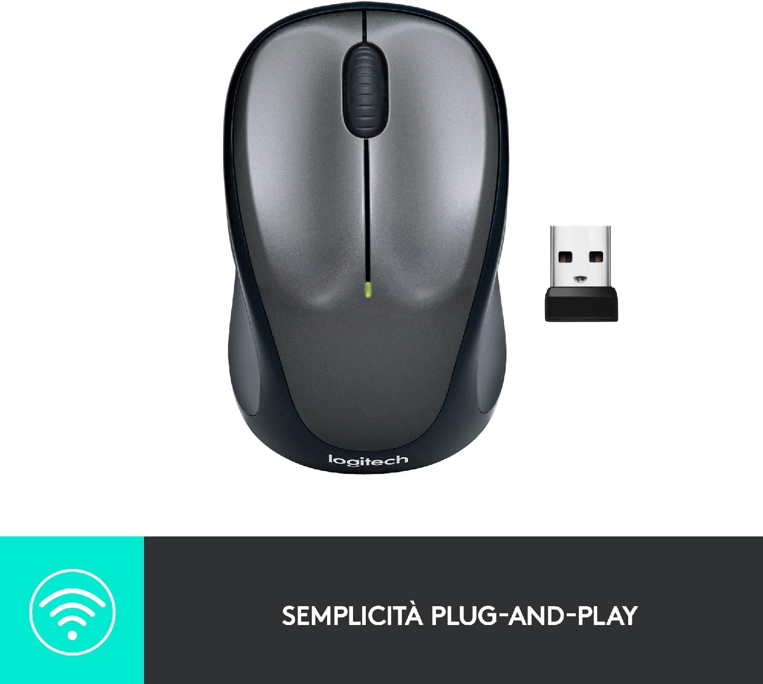 Logitech 910002201 Mouse Wifi Wer M235 Nano Reciver Grigio