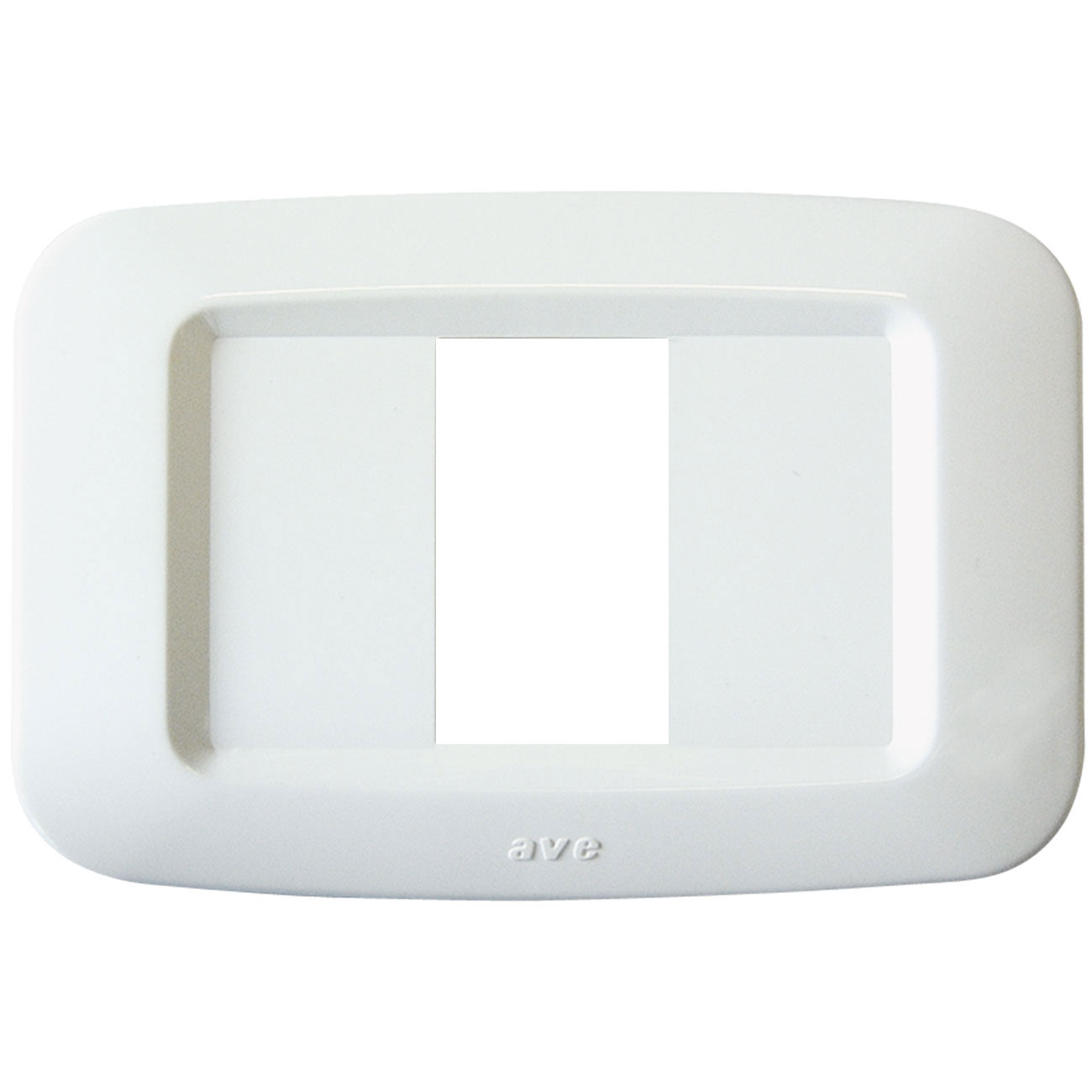 Ave 45PY01BB Placca in tecnopolimero per scatola rettangolare 1 Mod. colore bianco banquise