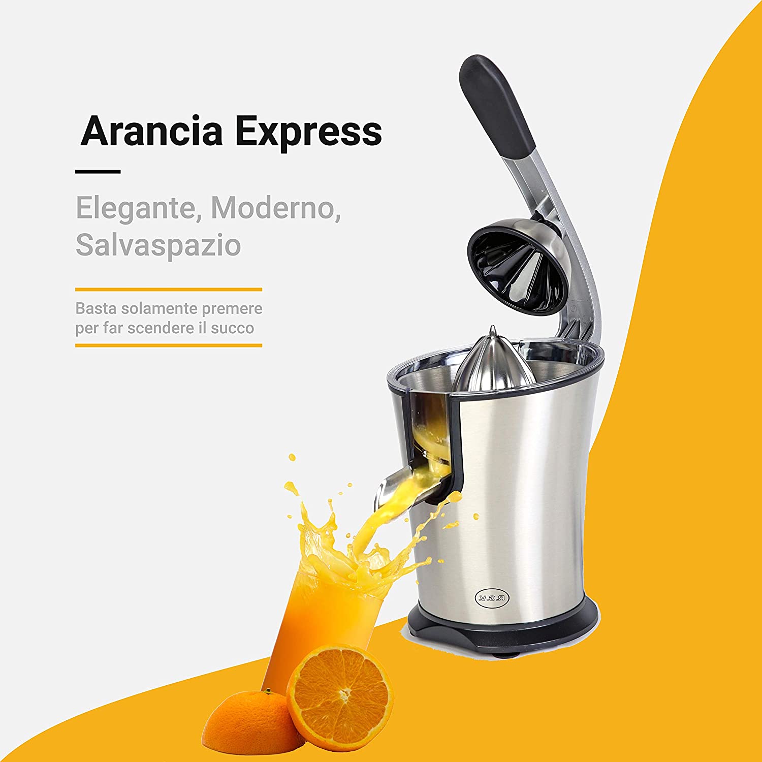 Rgv ARANCIAEXPRESSN Spremiagrumi Elettrico 120w A Leva Acciaio