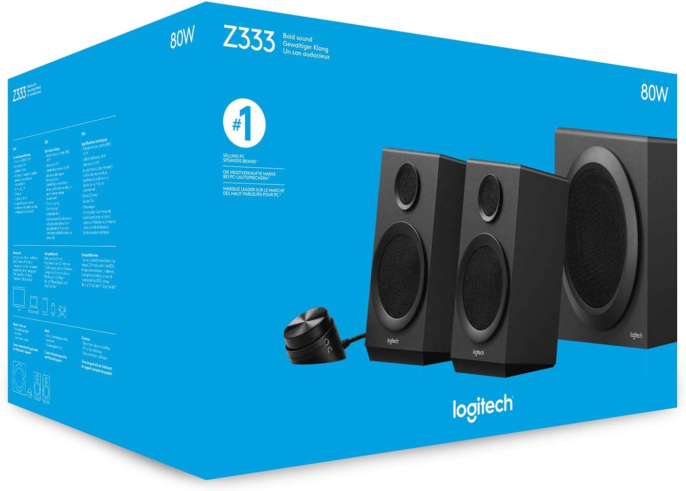 Logitech 980001202 Casse Pc 2.1 80w 55hz-20khz Rca Z333 Nero