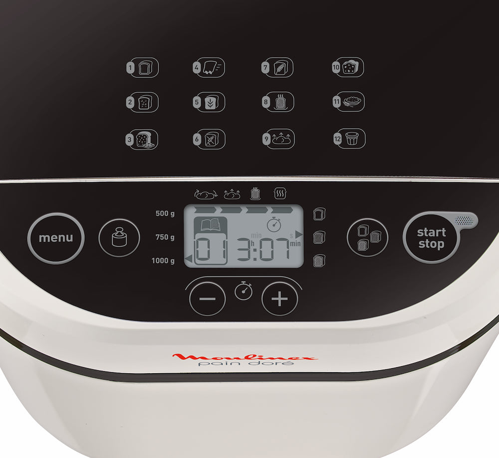 Moulinex OW2101 Macch.pane 650w 1kg 12prog. Lcd Pain Dore Bianco