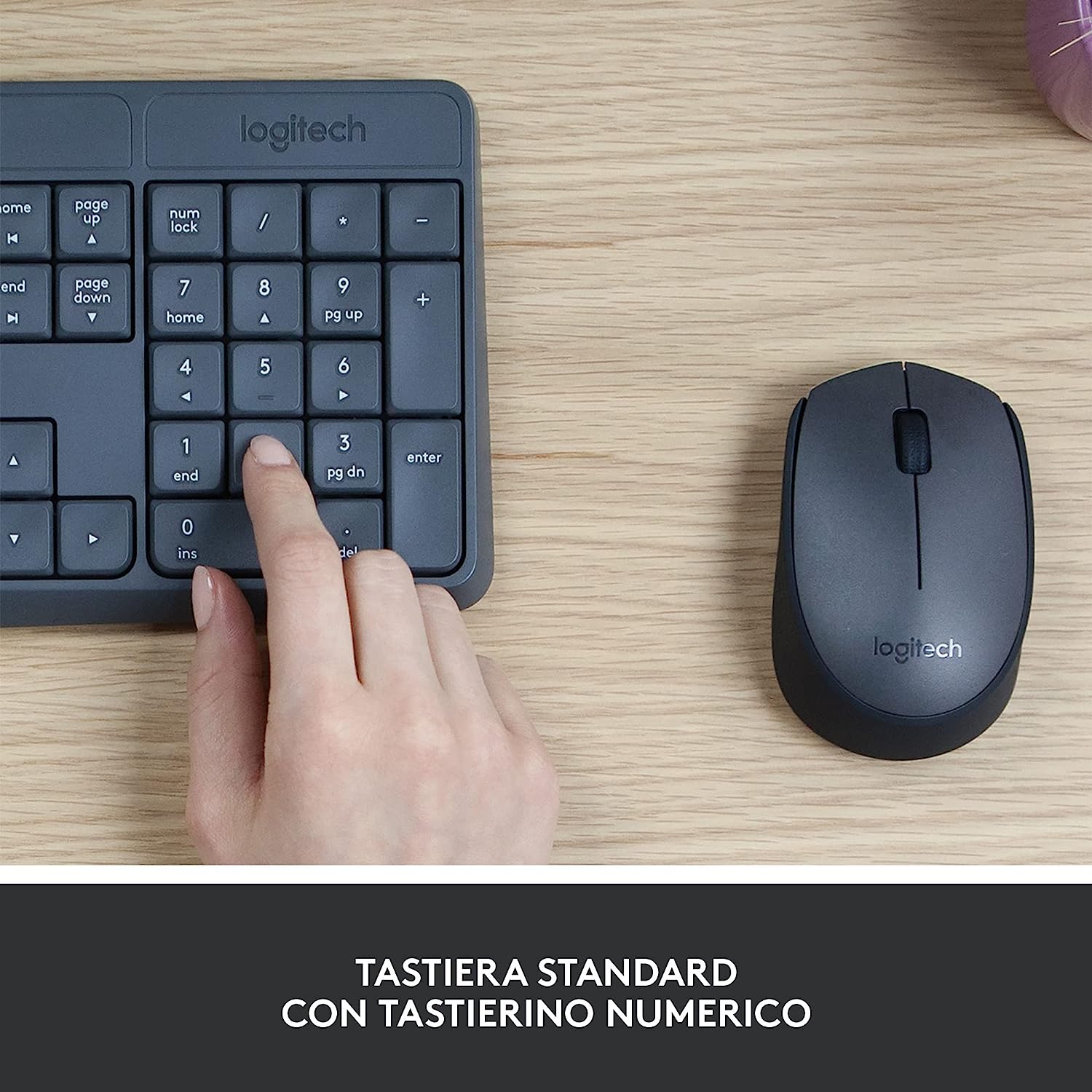 Logitech 920007913 Tastiera+mouse Wireless Mk235 Nero