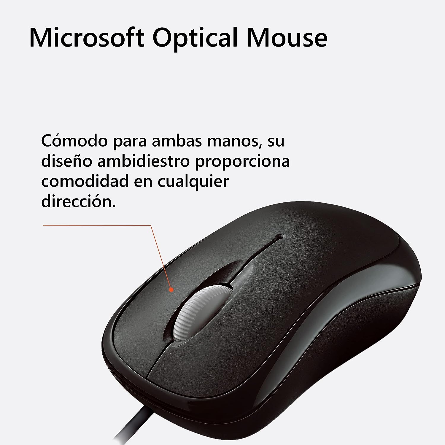 Microsoft P5800059 Mouse Ottico 800dpi 3pulsanti Nero