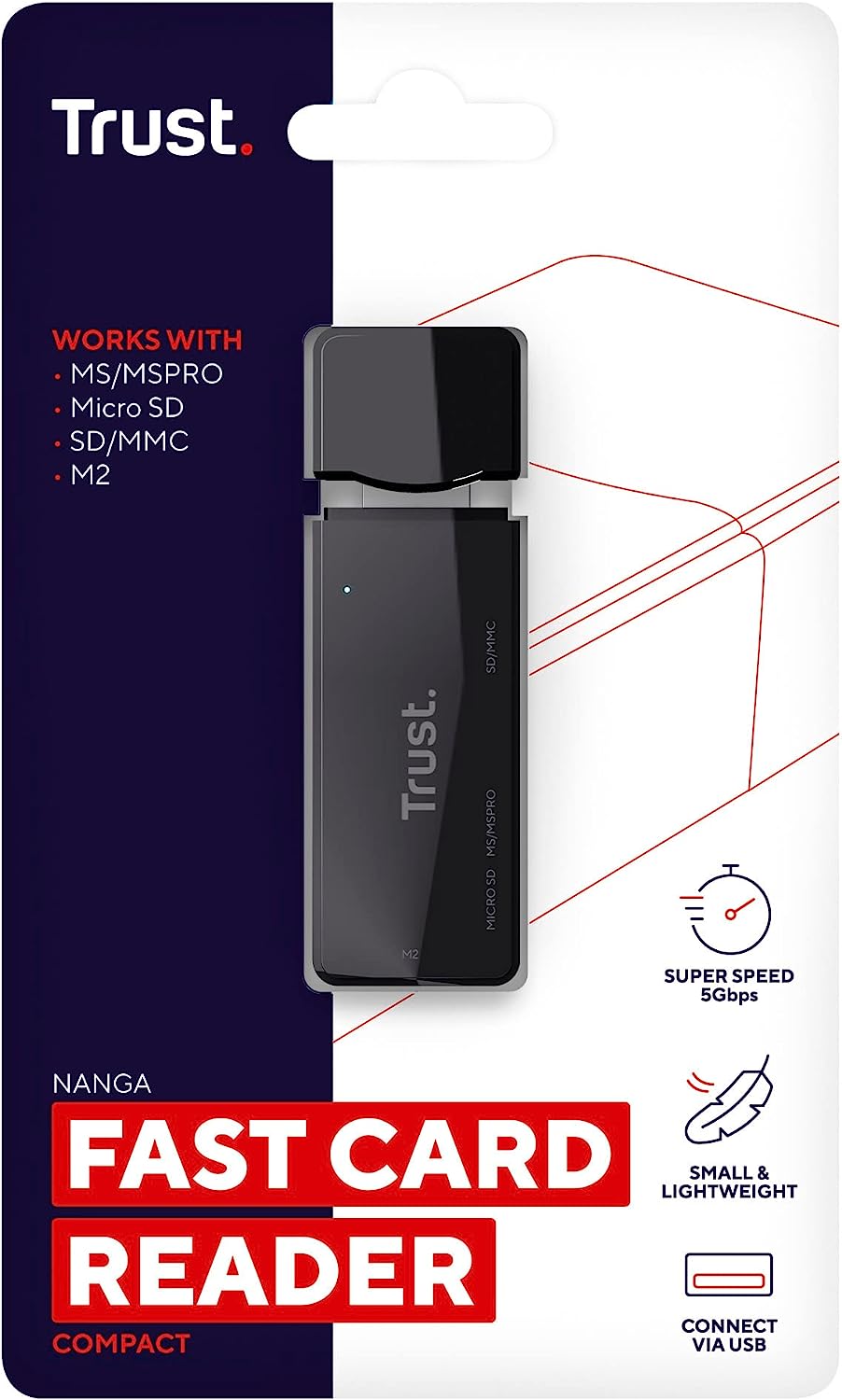 Trust Nanga Compatto lettore di schede USB 3.2 Gen1 Nero