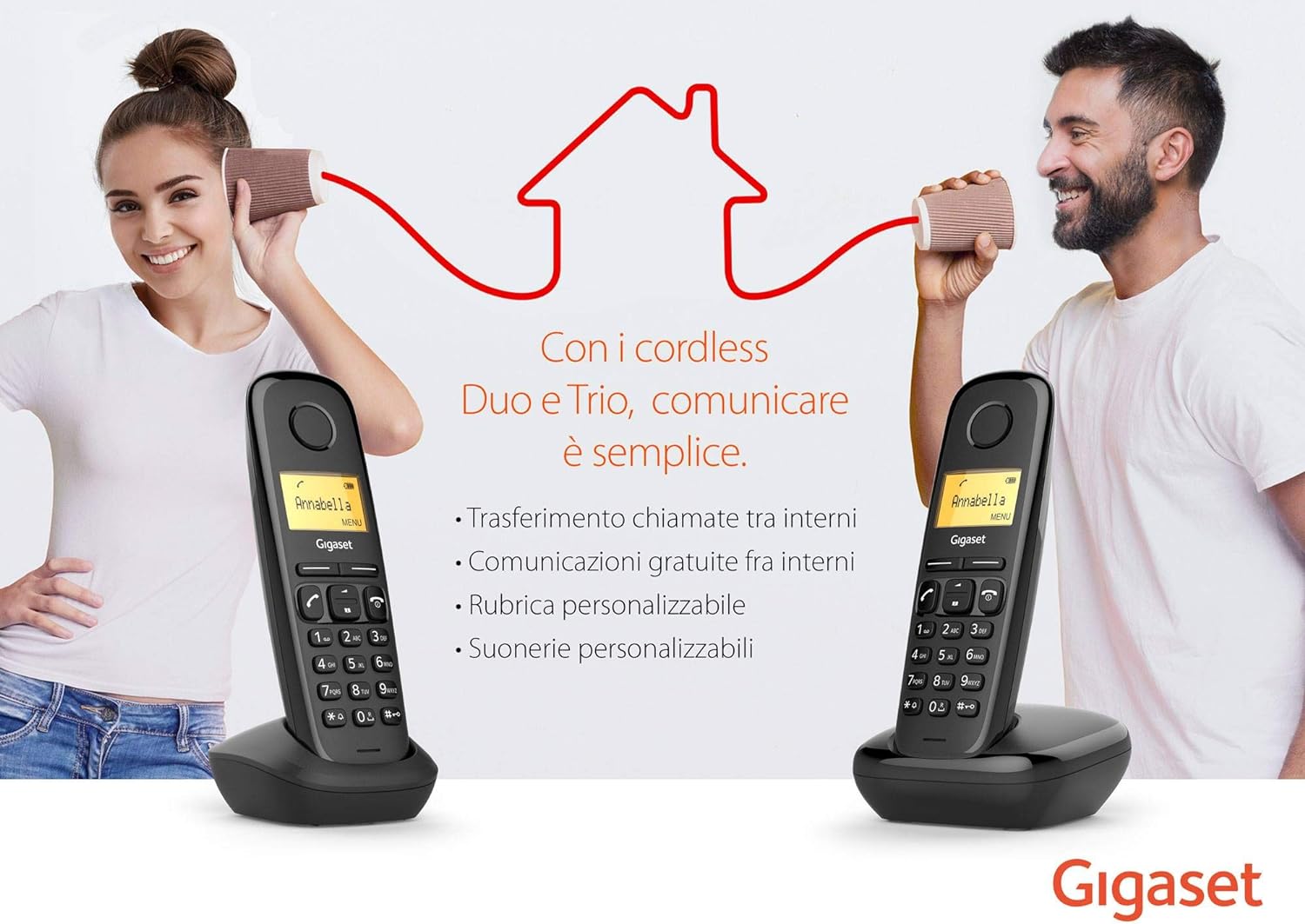 Gigaset A170DUOBLACK Cordless 1.5