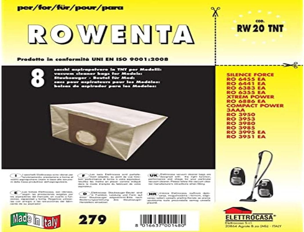 Elettrocasa RW20TNT Sacchetti Aspir.tnt Per Rowenta 8pz