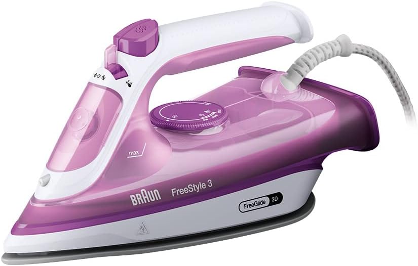 Braun SI3030PU Ferro Vapore 2300w Piast.freeglide 3d Bianco/rosa