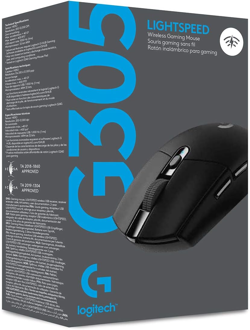 Logitech 910005283 Mouse Game Wireless 6tasti 12000dpi G305 Nero