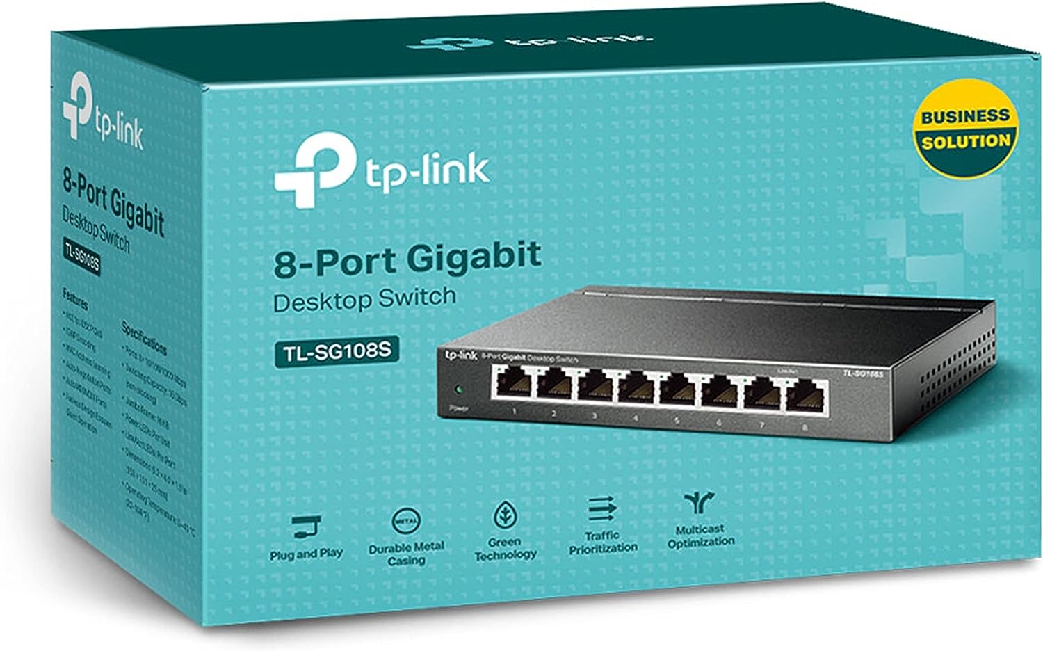 Tp-link TLSG108S Switch 8porte 10/100/1000 Gigabit Metal