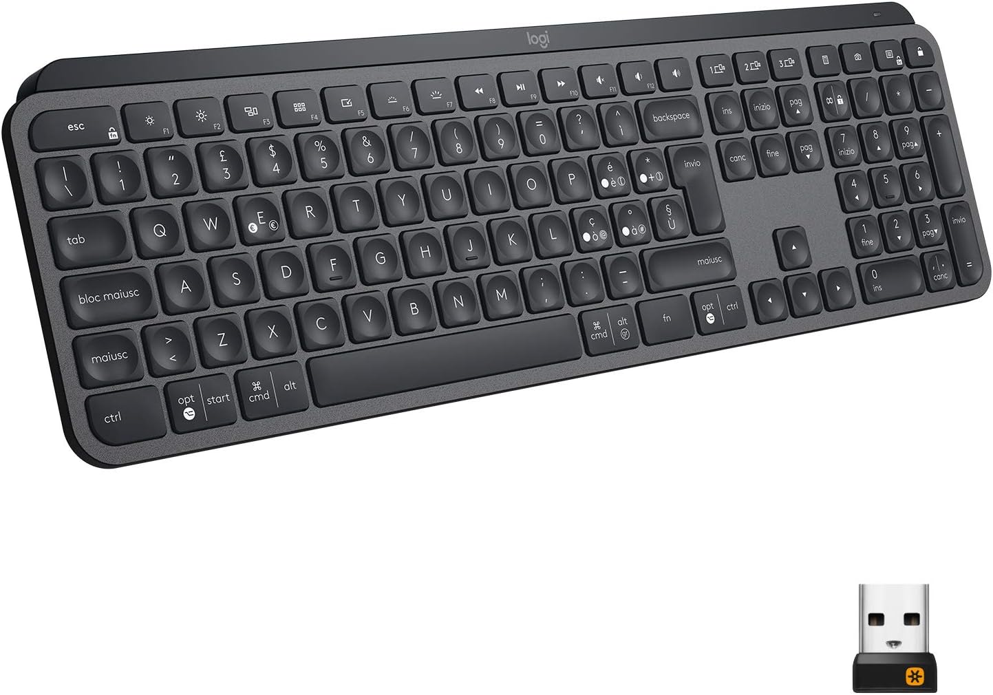 Logitech 920009409 Tastiera Mx Keys Wlss Nero