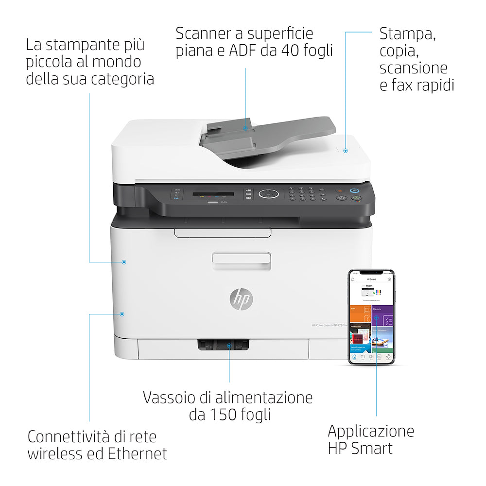 Hp 4ZB97A Mf.laser Col. Fax 18ppm 600dpi Lcd Usb Wifi 179fnw