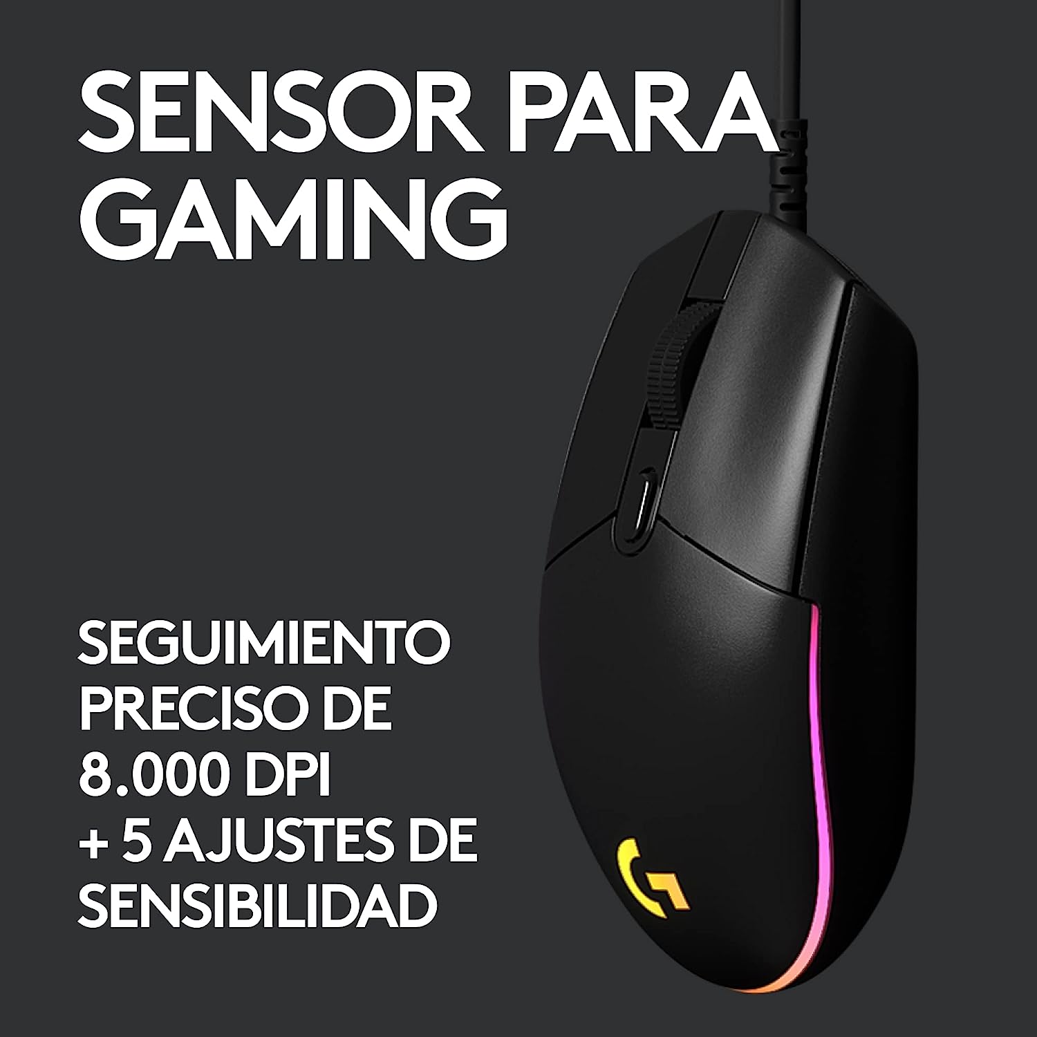 Logitech 910005796 Mouse Gaming 6tasti G203 Lightsync Nero