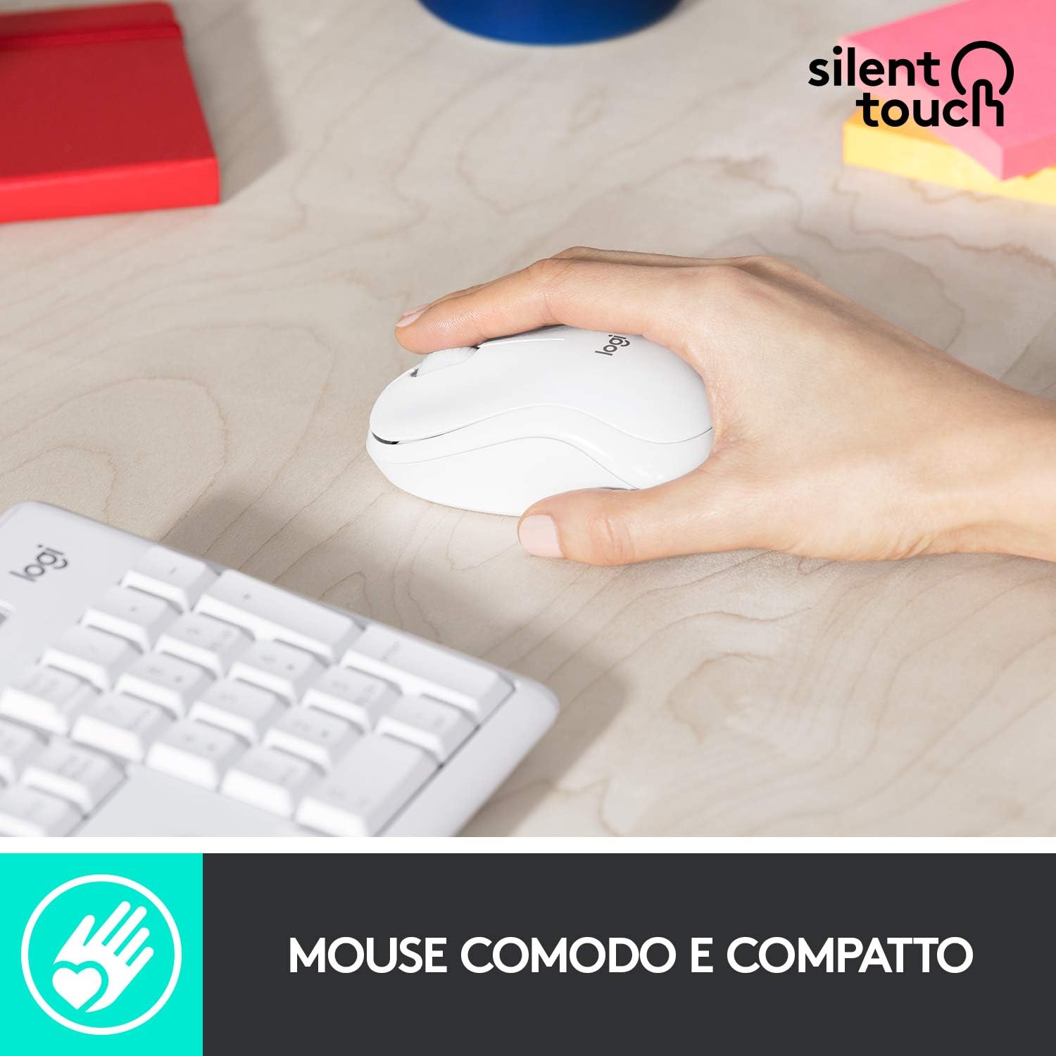 Logitech 920009821 Tastiera Wireless +mouse Mk295 Silent White