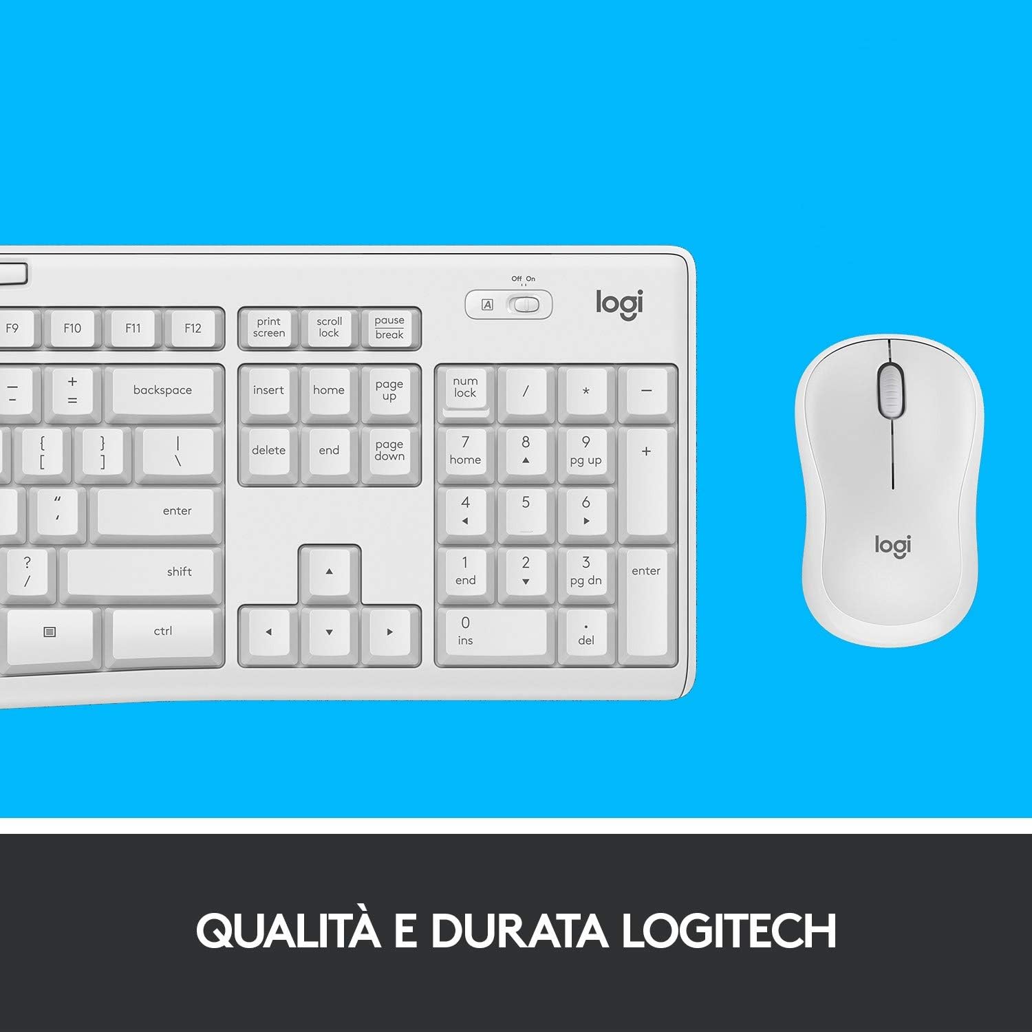 Logitech 920009821 Tastiera Wireless +mouse Mk295 Silent White