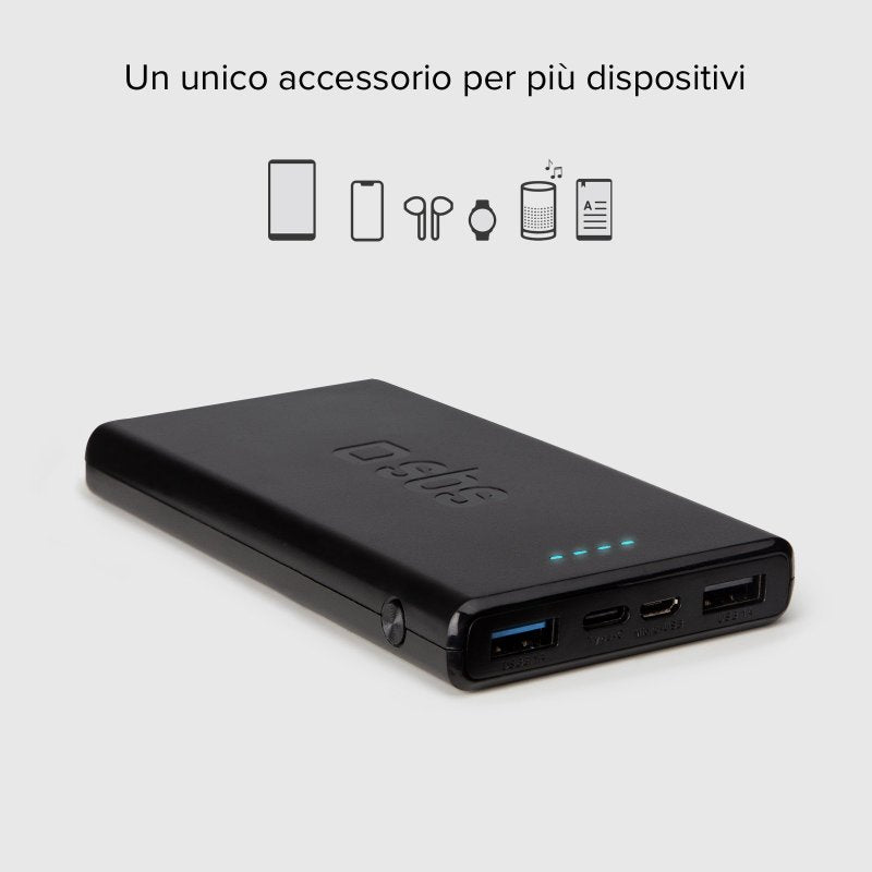 Sbs Power Bank 10000mah extra slim con porta USB 2.1A