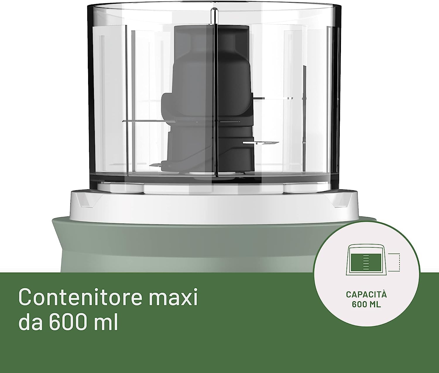 Imetec 7475 Tritatutto 1000w 600ml 4lame Tritapiu Bia/verde