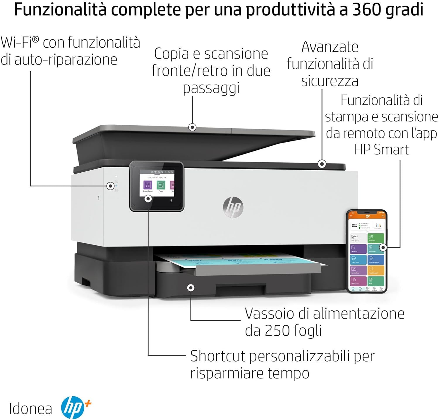 Hp 22A55B Mf.inkjet 22ppm 600dpi Wifi Officejet Pro 9012e