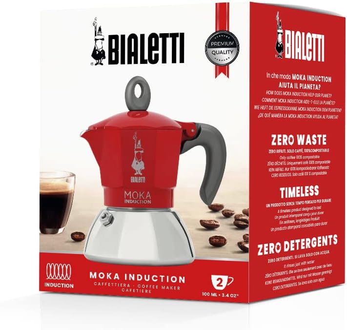 Bialetti 0006942 Moka Induction New Red 2tz