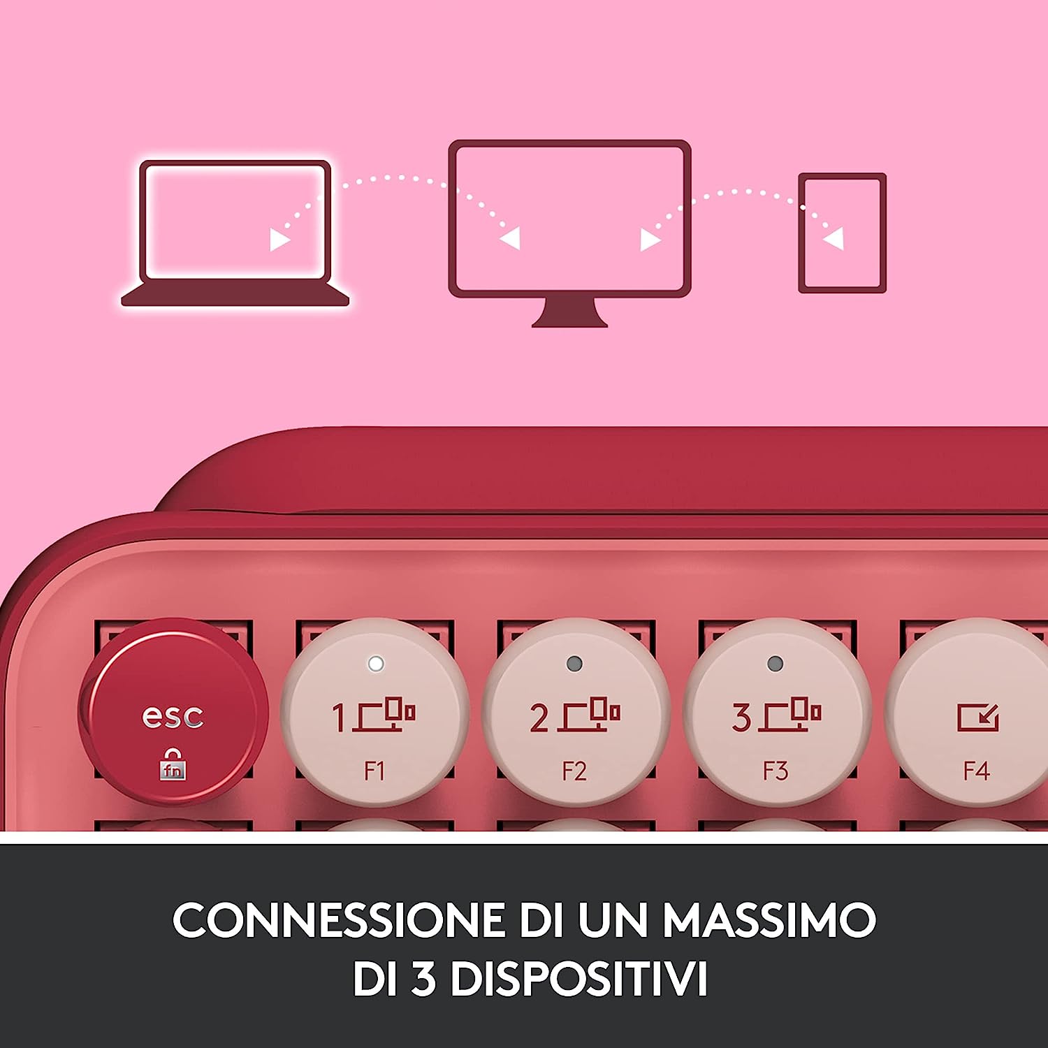 Logitech 920010727 Tastiera Pop Keys Meccanica Wlss Bt Rose