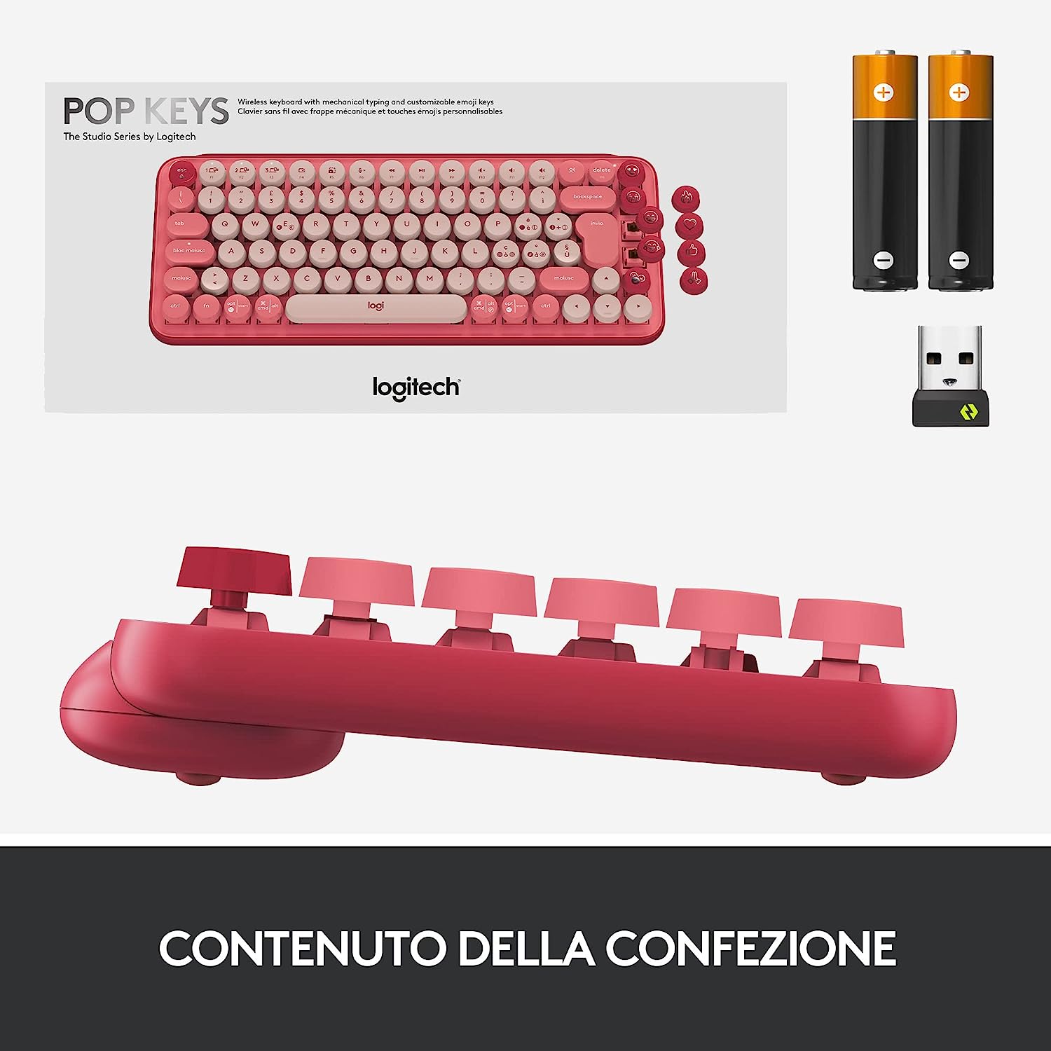 Logitech 920010727 Tastiera Pop Keys Meccanica Wlss Bt Rose