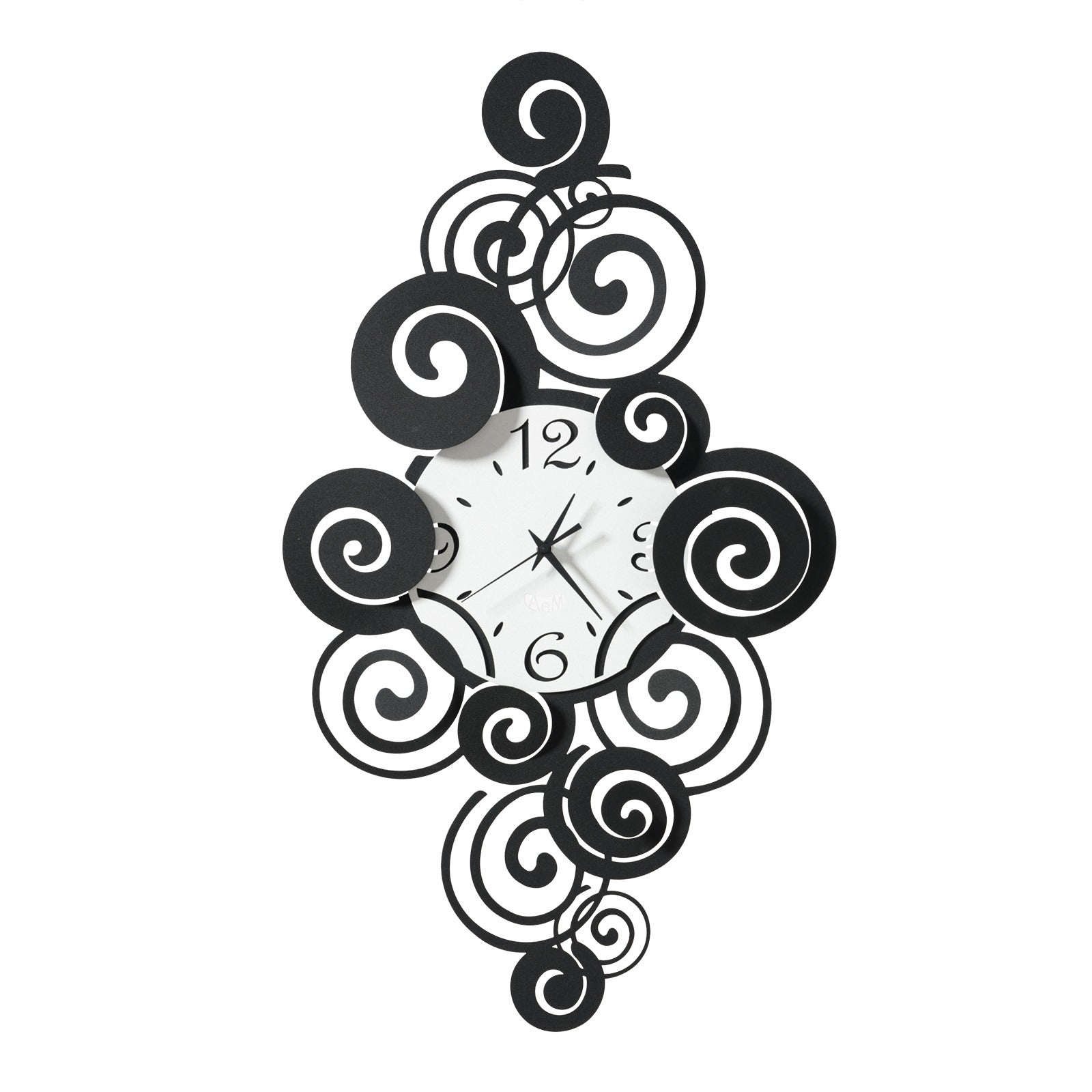 Arti & Mestieri Orologio da parete dinamico Arabesque Nero e bianco marmo