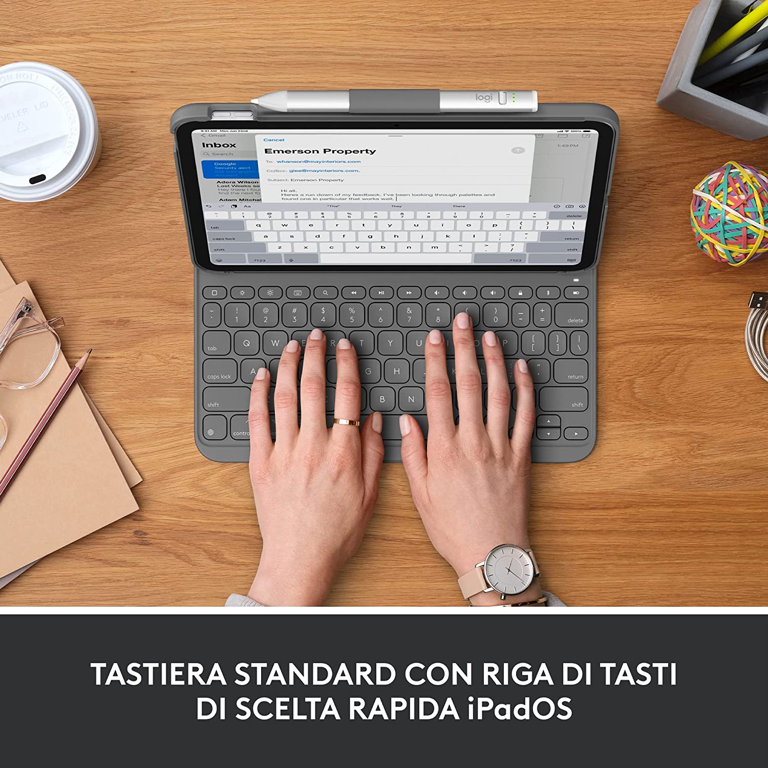 Logitech 920011427 Custodia C/tastiera Slim Folio Per Ipad 10gen.