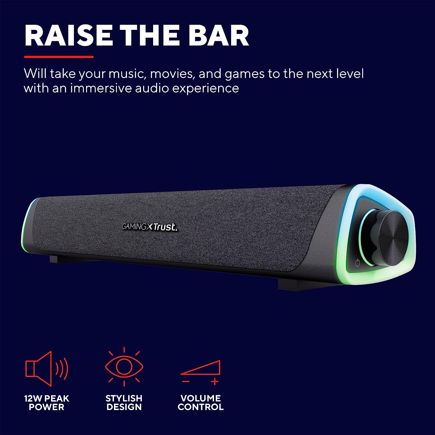 Trust Gaming GXT 620 Axon Soundbar illuminata RGB Nero