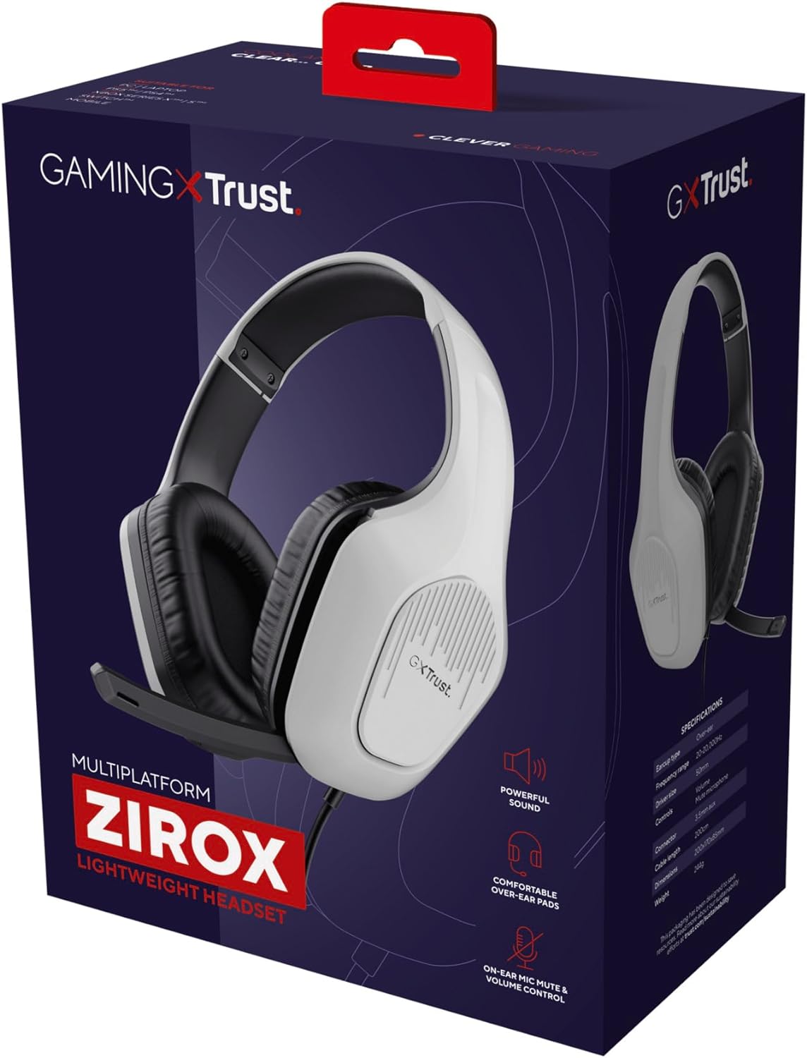 Trust 25147 Cuffia Game Pc/console Leggere Gxt 415 Zirox White