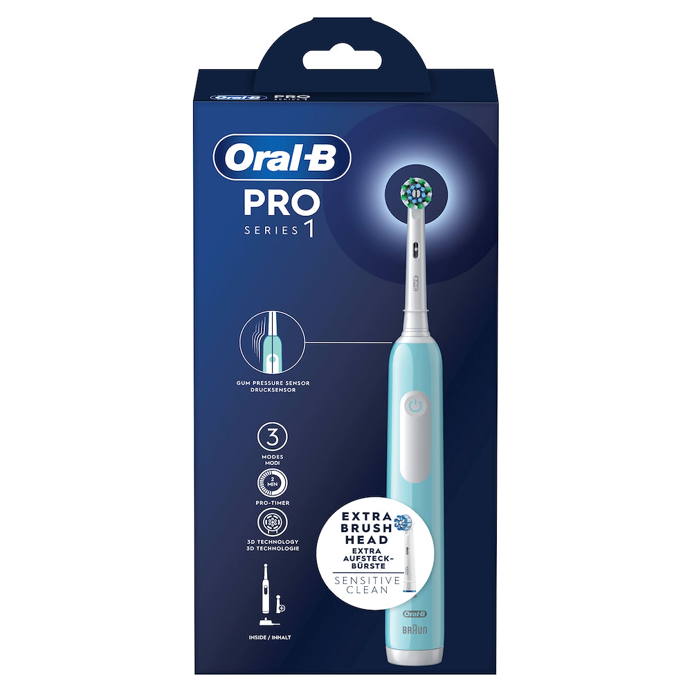 Oral-b PRO1TURQUOISE Spazz.elett.3d C/2 Testine Turquoise