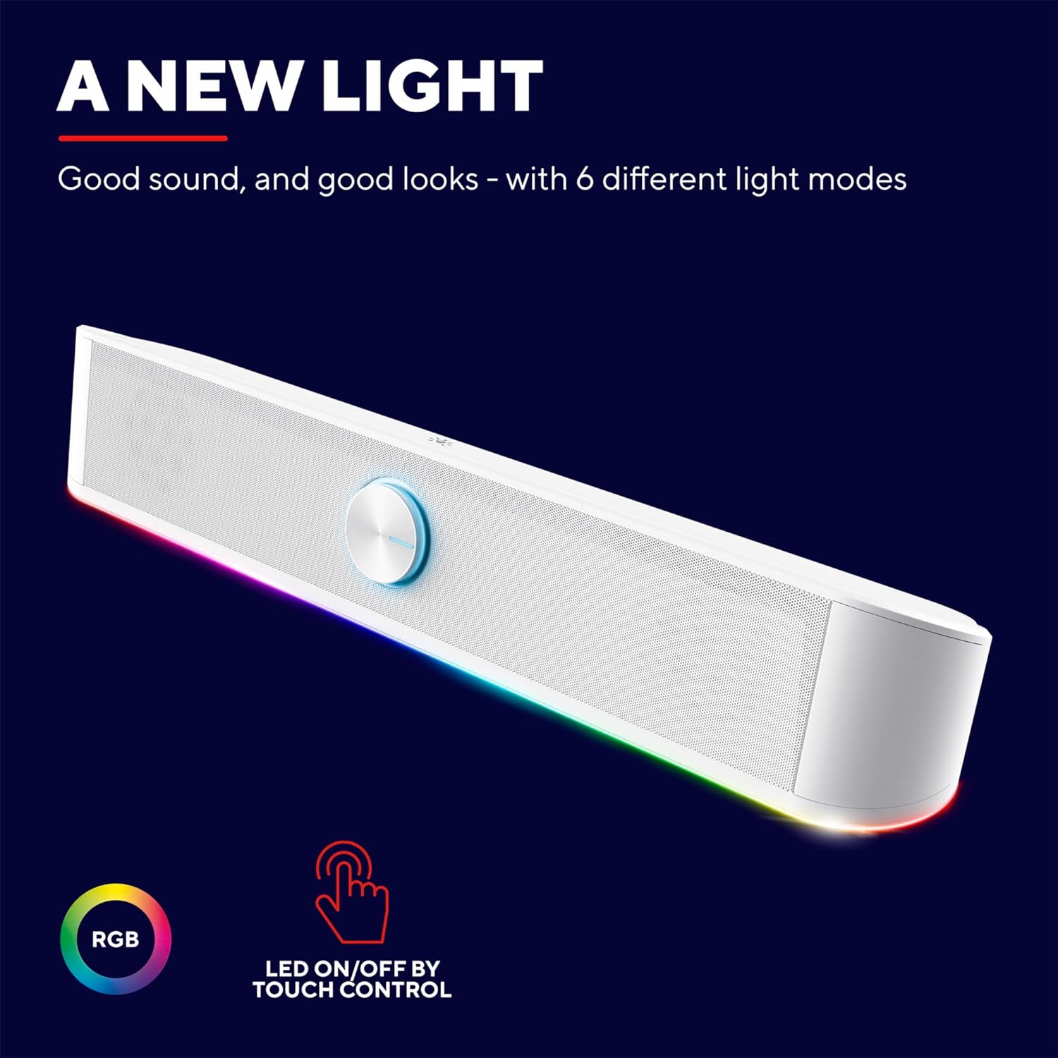 Trust Gaming GXT 619W Thorne Soundbar illuminata RGB Bianco