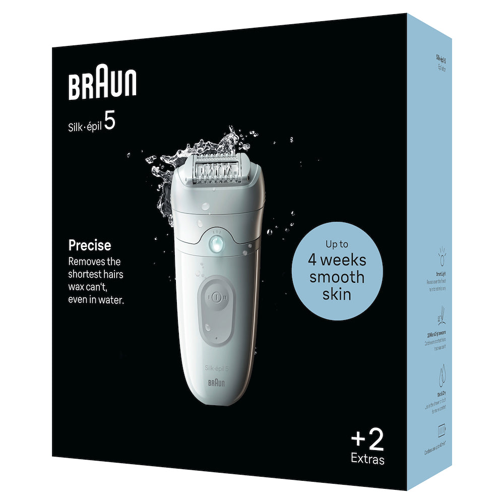 Braun SE5011 Epilatore Wet&dry 28pinze 2vel. Bianco C/cust.