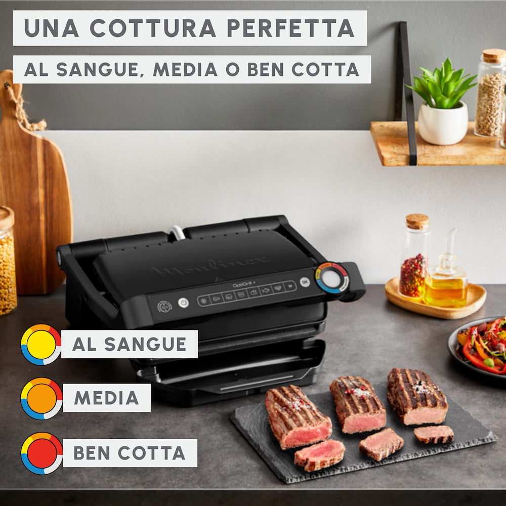 Moulinex GI717810 Bistecchiera 2000w Optigrill+ Black