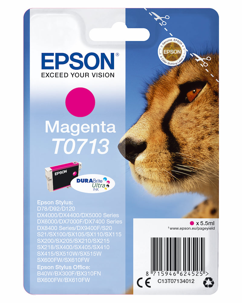 Epson C13T07134022 Cart.ink-jet Magenta Ghepardo Secur.blister T0713 ...